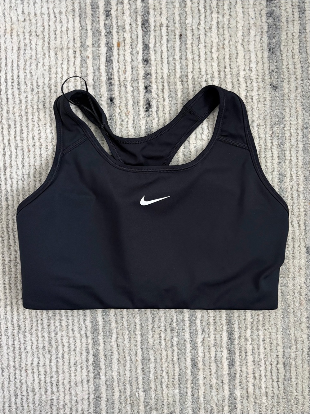 Nike Black Sports Bra with White Swoosh - Racerback Support